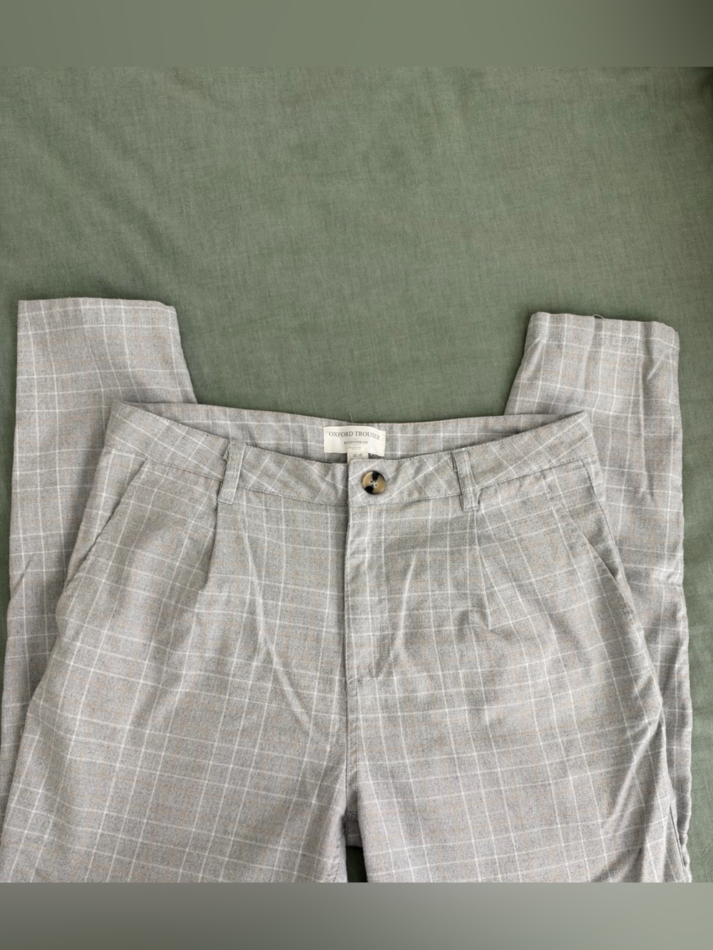Cotton On Light Gray Windowpane Chinos